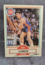 Vintage 1990-91 FLEER Bill Laimbeer Detroit Pistons Trading Card NM