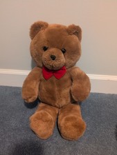 Vintage Dakin Honey Jo Teddy Bear Red Bowtie 1986 Plush Stuffed 20" Fun Farm