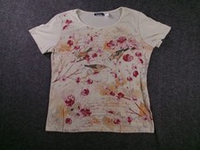 Basic Editions Shirt Womens M Floral Bird Pri...