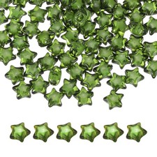 250pcs Acrylic Star Beads, 11mm Star-Shaped Pony Loose Spacer Beads, Dark Green