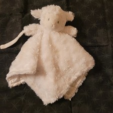 Carters White Lamb Sheep Satin Back Lovey Security Blanket W/Pacifier Loop 2020