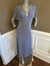 NWT CIDER Powder Blue Midi V Neck Dress Sz M