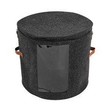 Round Hat Storage Box - Foldable Hat Box with Lid for Stuffed Clothes and4631