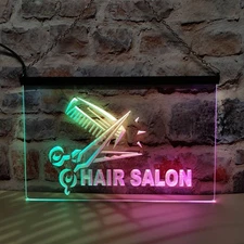 Hair Salon Cut Scissor Beauty LED Neon Light Sign Colorful Flowing Effect Style