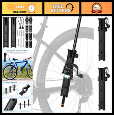 2 Pezzi Porta Canne da Pesca Regolabile per Bici - Supporto Girevole 360° e Bungee Cor