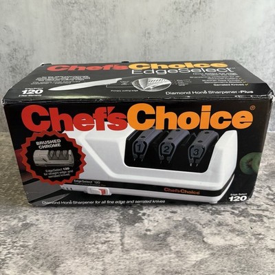 Chef's Choice EdgeSelect 120 Plus Knife Sharpener Diamond Hone Electric White