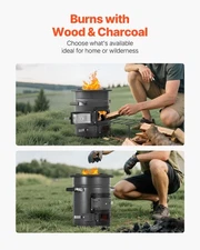 New Camping Rocket Stove, Wood Burning Portable Rocket Stove with Carrying Bag
