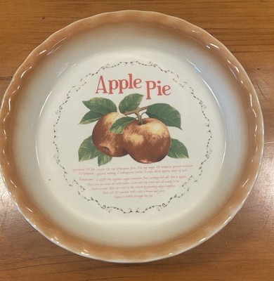 Nantucket Bakeware 10  Apple Pie Recipe Plate Dish Ruffled Edge Deep Dish