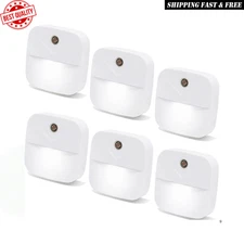 Plug-In Night Light LED Motion Sensor Activated Bathroom Kitchen Hallway 6-Pack