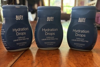 Buoy Hydration Drops Unflavored Liquid Electrolytes 2oz 3pk