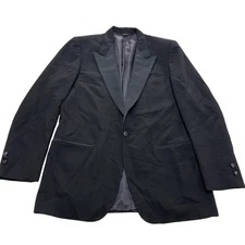 Yves Saint Laurent Blazer Mens 41L Wool Tuxedo Satin Lapel Formal Jacket