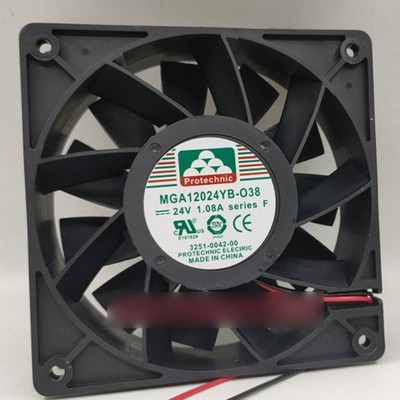 1PCS New Protechnic MAGIC MGA12024YB-O38 24V 1.08A 2-Wire Cooling Fan *mp