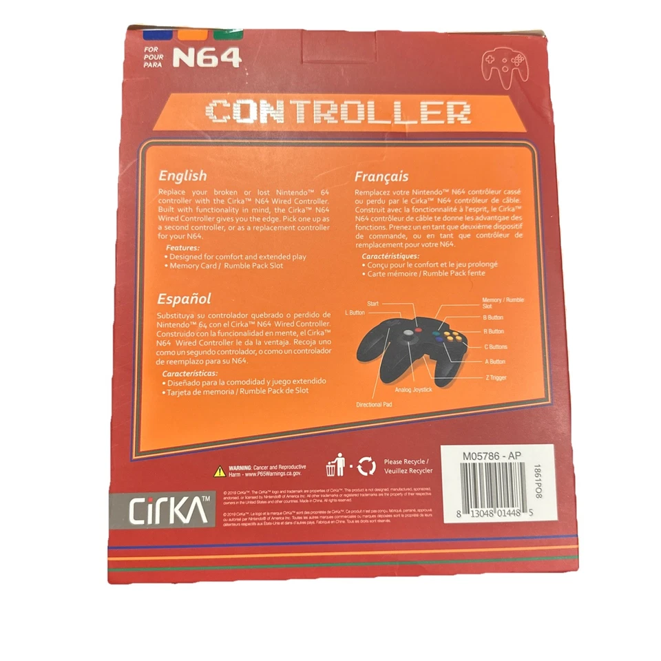 Cirka Nintendo 64 Transparent Purple Controller  New In Box - Image 2 of 2