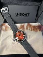 New U-Boat DARKMOON 40 MM RED SS SOLEIL Rubbe...