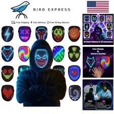 LED Light Up Mask with Gesture Sensing, Fits Kids Adults - Halloween