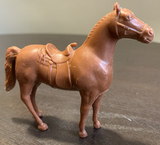 Tootsie Toy Brown Plastic Horse Figure Hong Kong Trailer Replacement Vintage Kid