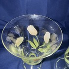 Princess House Cottage Tulip Footed Water Goblets 16oz Hand Painted Set Of 2 — photo 2
