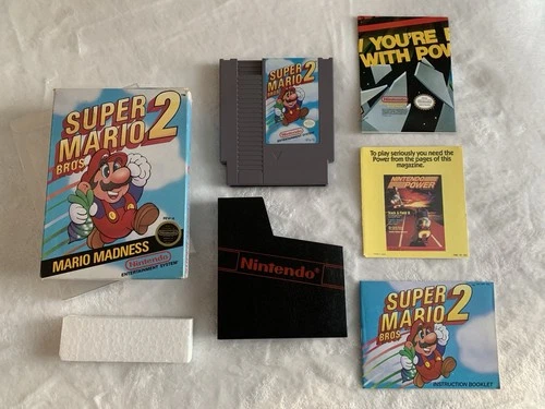 Super Mario Bros 2 Nintendo NES CIB Complete in Box Black Round Seal!