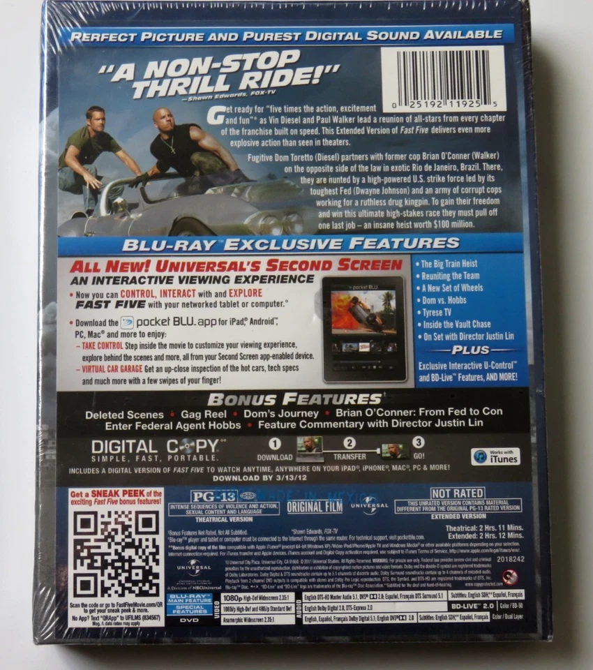 Fast Five Collector's Edition Combo Pack Target Exclusive Blu-Ray + DVD + CD - Image 4 of 4