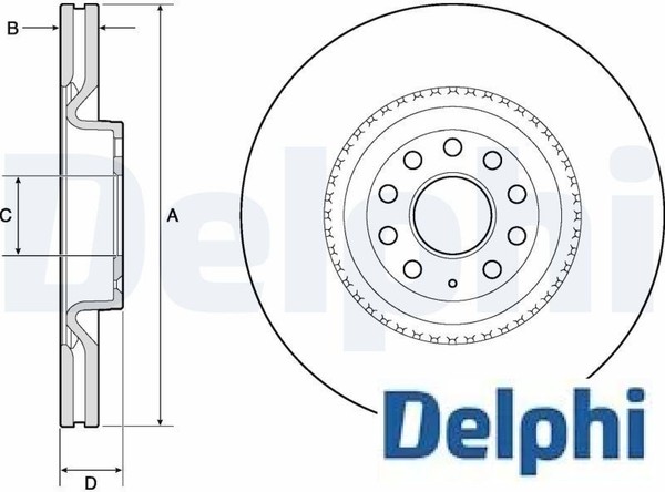 2X Bremsscheibe Delphi BG9952 2 Bremsscheiben Vorderachse Vorne-image