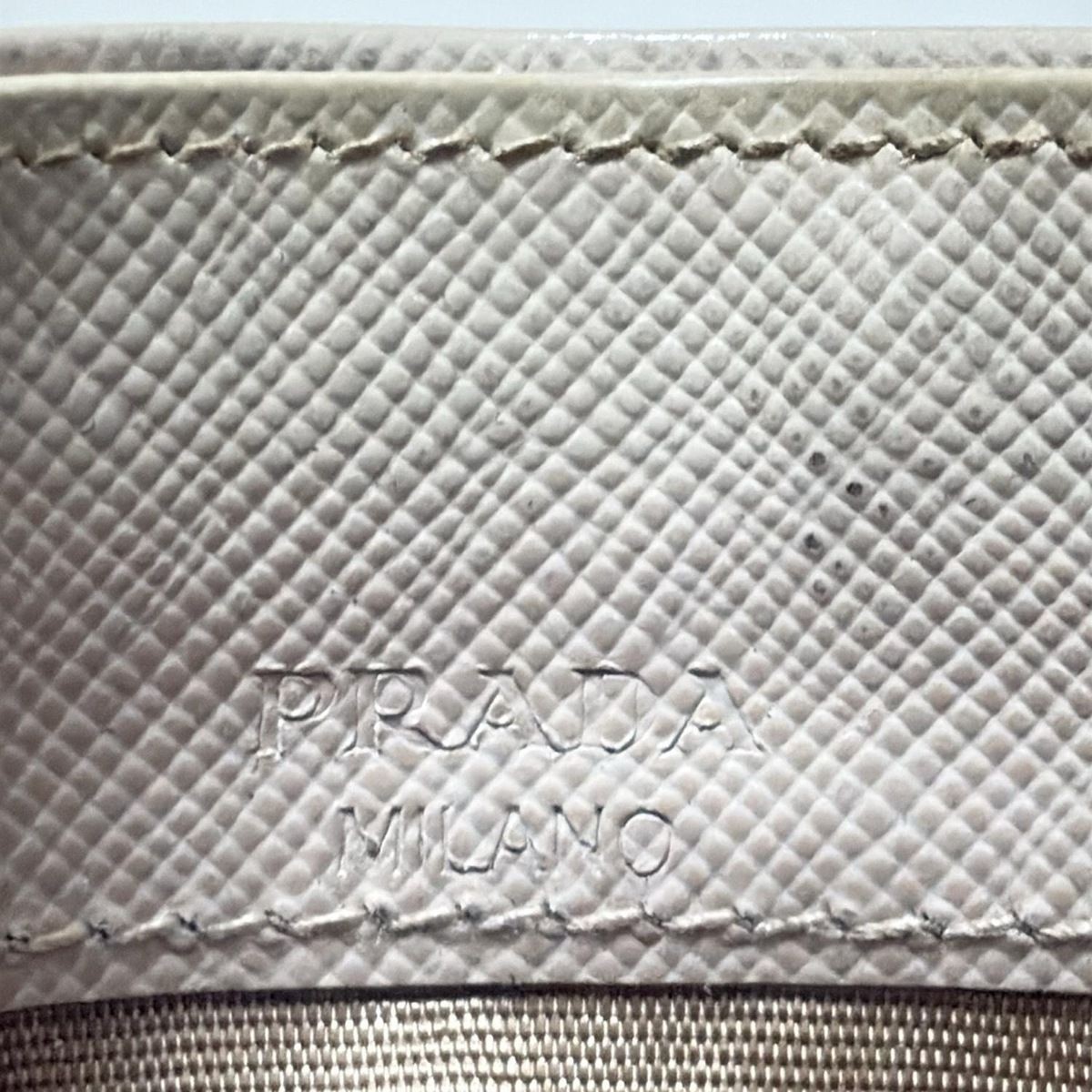 PRADA Leather Card Case Beige 1M0208 Slim Wallet Unisex thumbnail 3