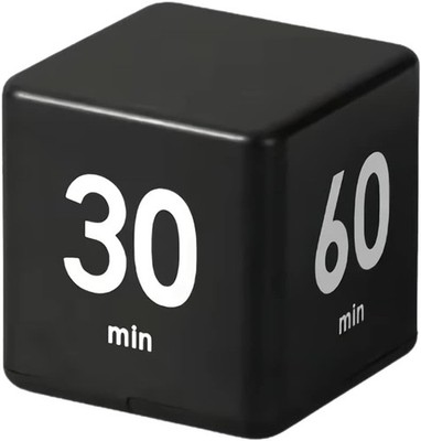 Feilifan Flip Timer, Productivity Cube Timer for Kitchen 15-20-30-60min,black 