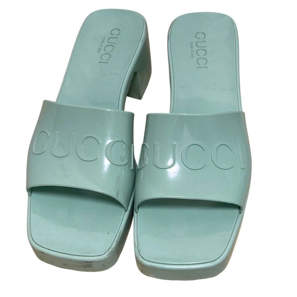GUCCI Rubber Platform Sandals Approx. 25cm Mint Green Women's Luxs Brand Clothes thumbnail 2