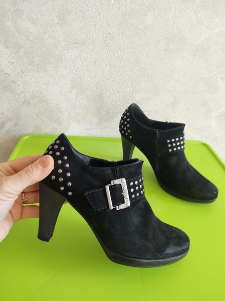 Women Gabor Ankle Boots Black Suede 37.5 #7T2I