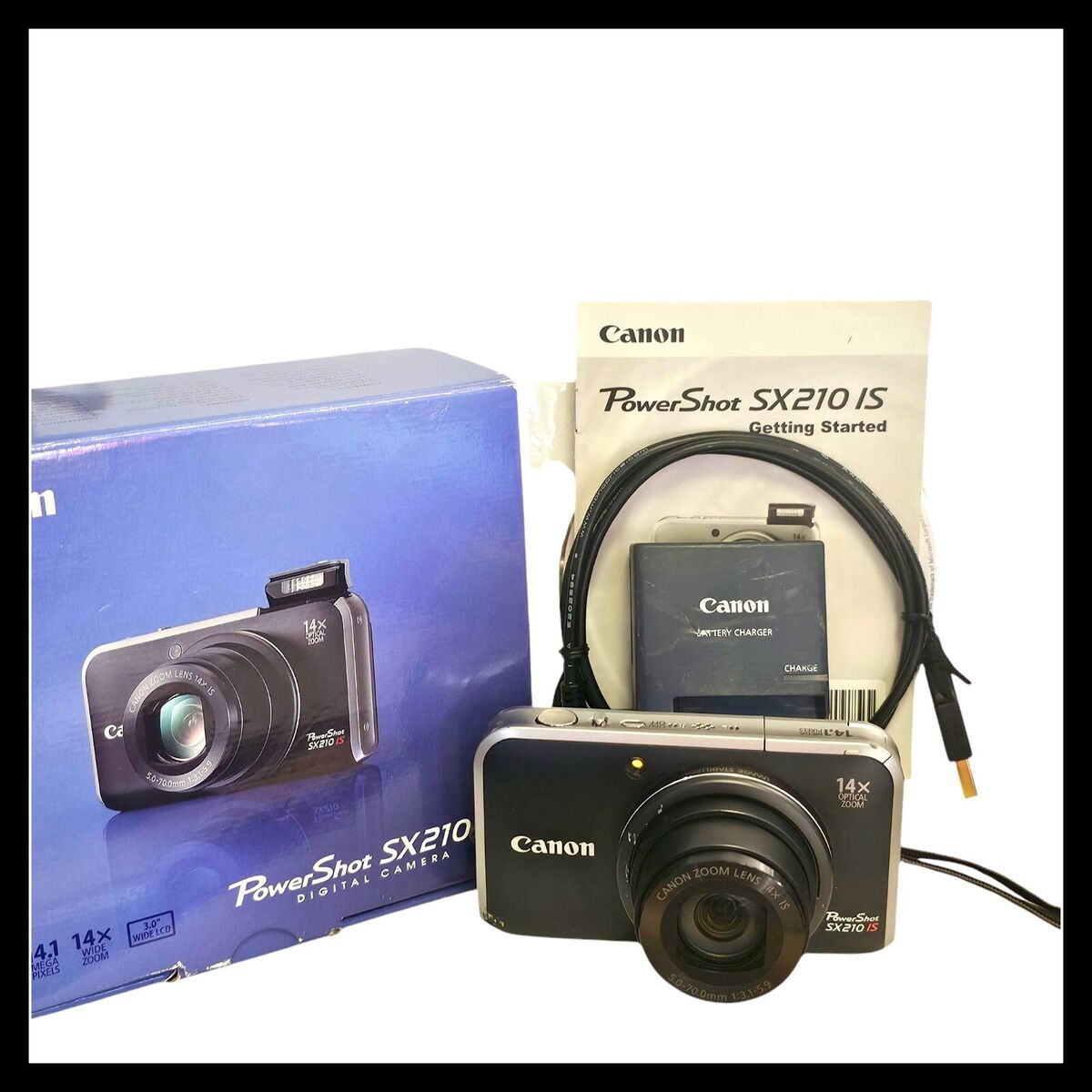 Canon PowerShot SX210 IS 14.1MP Digital Camera - Black for Canon PowerShot SX210 IS 14.1MP Digital Camera - Black for