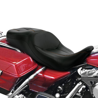 Driver Passenger Seat Fit For Harley Electra Glide FLHT 97-07 06 Black Orange