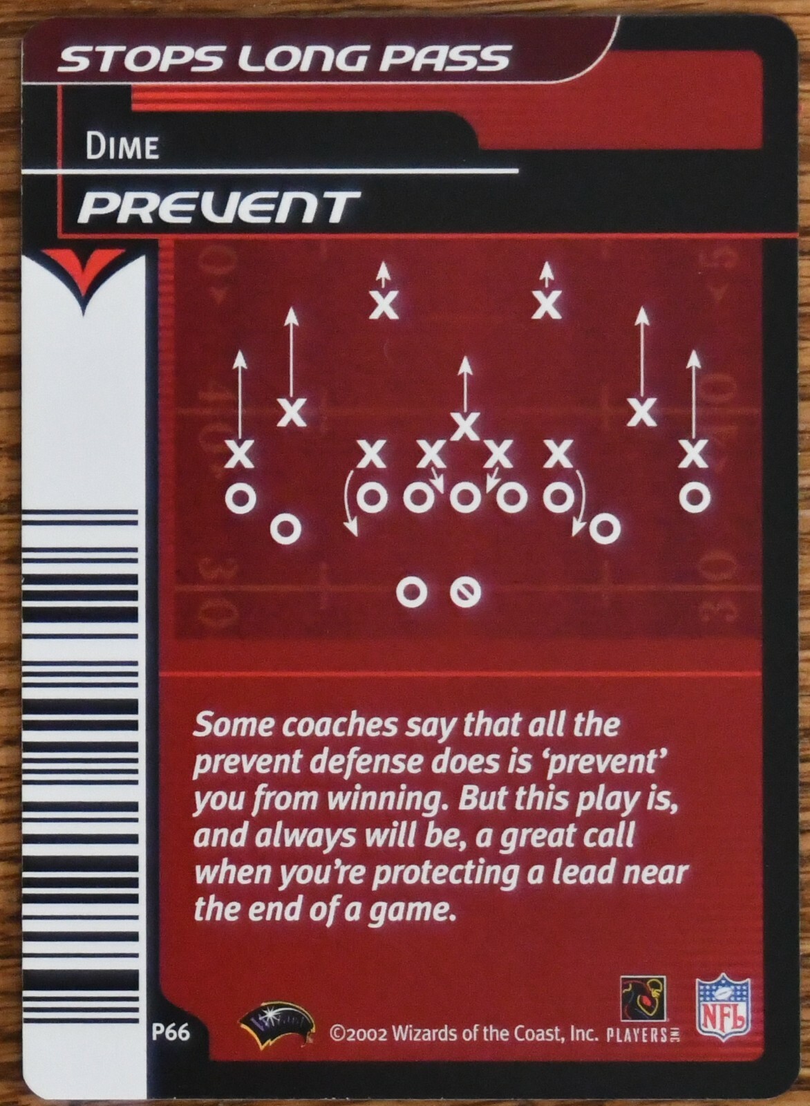 2002 NFL Showdown Plays #P66 #66 Prevent Stops Long Pass Dime