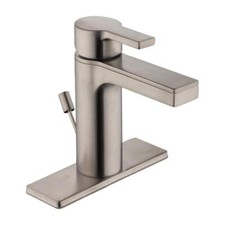 Modern Contemporary Single Hole Single-Handle Low-Arc Bathroom Faucet in Brushed