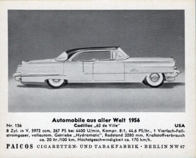 109/54 SAMMELBILD OLDTIMER AUTO FAHRZEUG AUTOMOBILE USA CADILLAC 62 de VILLE