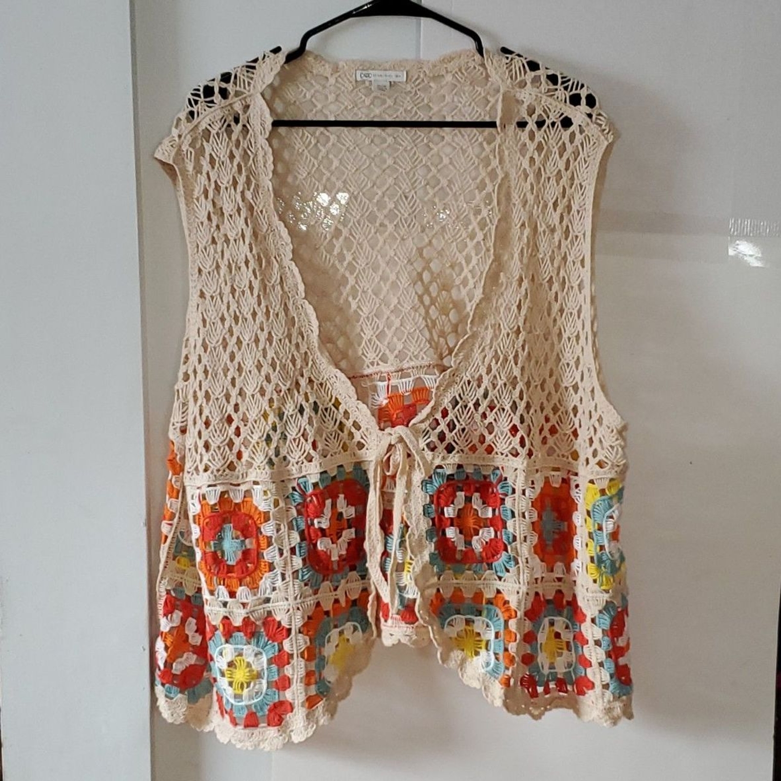Cato Women's Plus Sized Granny Square Crocheted Vest Cottage Core Hippie 26/28 eBay