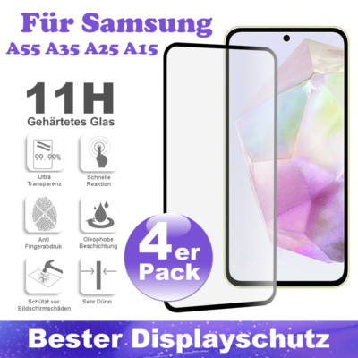 4x Panzerfolie Glas für Samsung Galaxy A55 A35 A25 A15 A05 Displayschutz 21D
