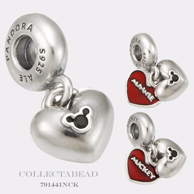 Authentic Pandora Disney Collection Minnie & Mickey Dangle Charm