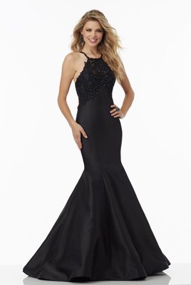 MoriLee by Madeline Gardner schwarz rückenfrei Meerjungfrau Abendkleid Ballkleid 8