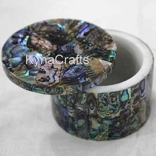 2.5 Inches Stone Jewelry Box Abalone Shell Random Work Salt Box for Dining Table