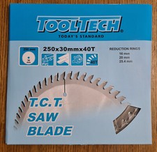 Tool Tech Sägeblatt Kreissägeblatt 250 x 30mm x 40T für Holz PVC Sägeblatt NEU