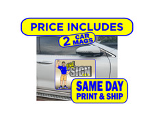 2 PACK - 12x24 INCH CUSTOM CAR MAGNETS MAGNETIC AUTO TRUCK SIGNS MADE IN THE USA