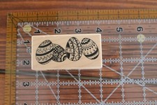 PSX E-573 Row of Easter Eggs Decorated Rubber stamp Wood O