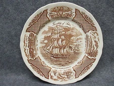 Alfred Meakin China 10.5" Dinner Plate Fair Winds Friendship Of Salem Ship Boat