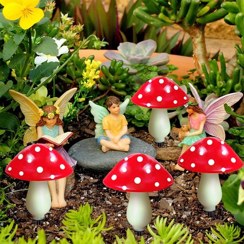 8-Pack Red Solar Mushroom Lamp, 8 Modes, Outdoor Waterproof, for Garden Decor... - Picture 6 of 9
