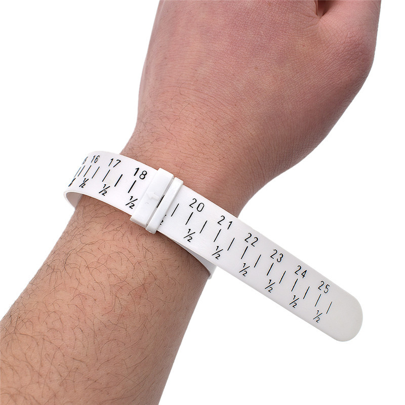 Bracelet Sizer Gauge Adjustable Wrist Measuring Plastic Circle White