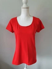 Primark red top  Size 16 stretch scoop neck womens 
