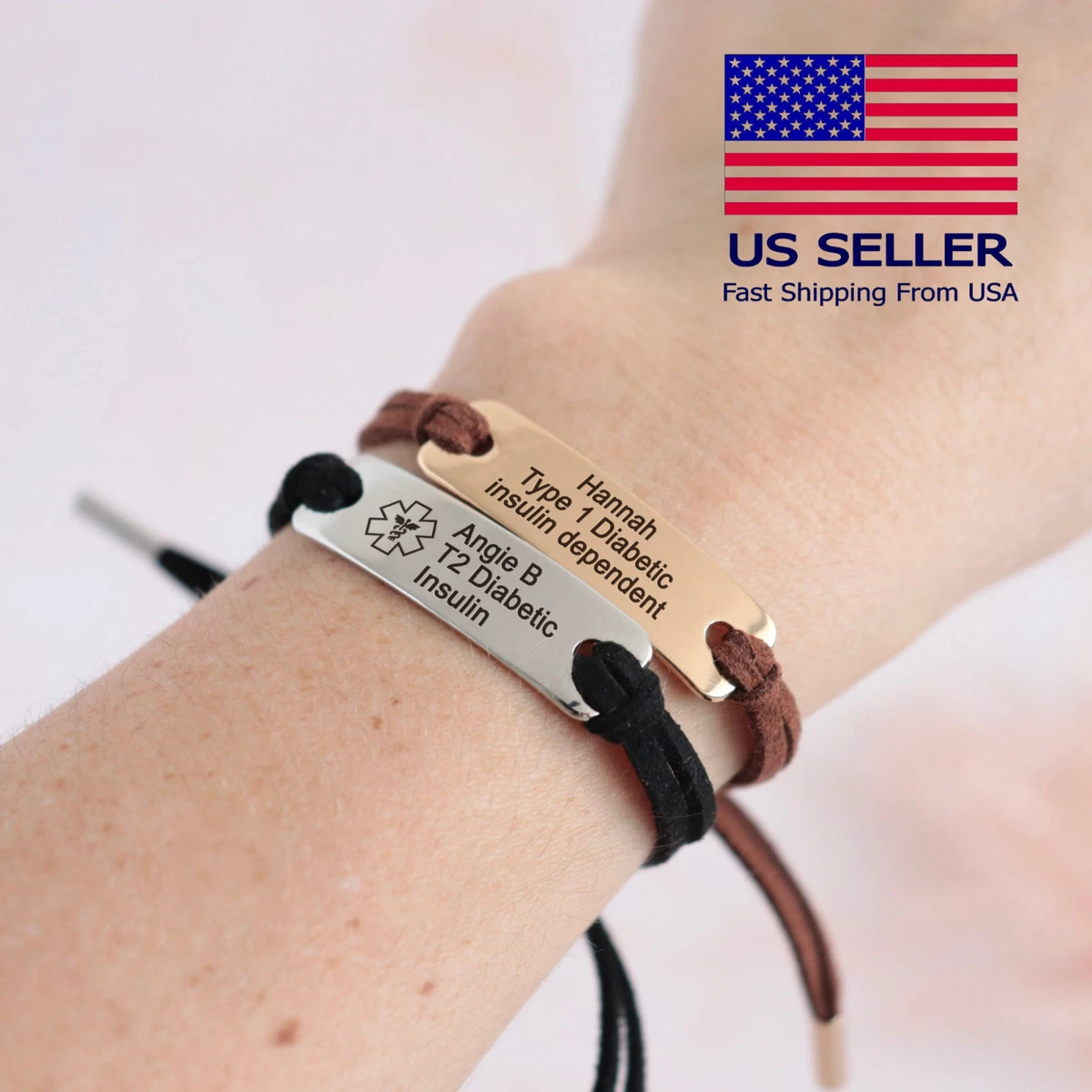 Medical Alert Bracelet for Women Adjustable Personalized Free Engrave Blood  thinner Stainless Steel Medical ID Bracelets 6.5-8 Inch(Gold) - Walmart.com