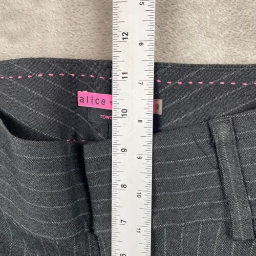 Alice + Olivia Women Pants 2 (29x31) Grey Striped Straight Leg Trouser Designer - Picture 9 of 11