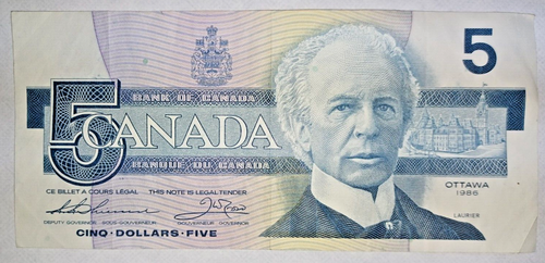 1986 Bank of Canada Five 5 Dollars - Theissen/Crow - FOY3285016 - Circulated - Picture 2 of 4