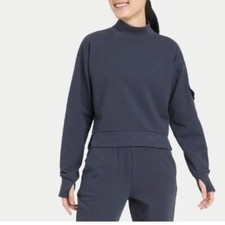 All in motion Women's Cropped Terry Sweatshirt Slate Gray Size Medium