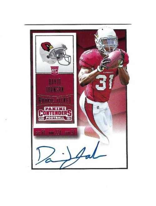 2015 Contenders David Johnson Rookie Ticket Autograph #209 RC Auto